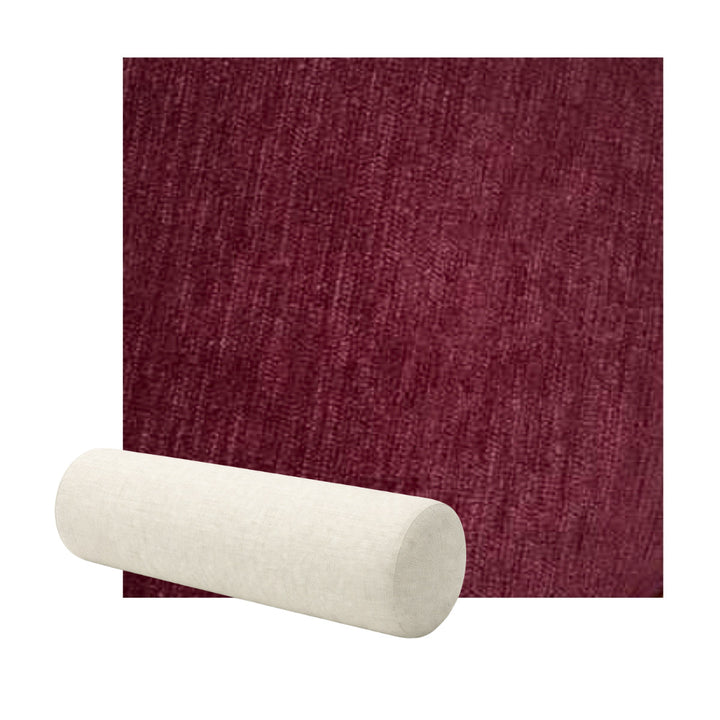 Ultra-soft Raspberry Red Chenille Bolster Pillow