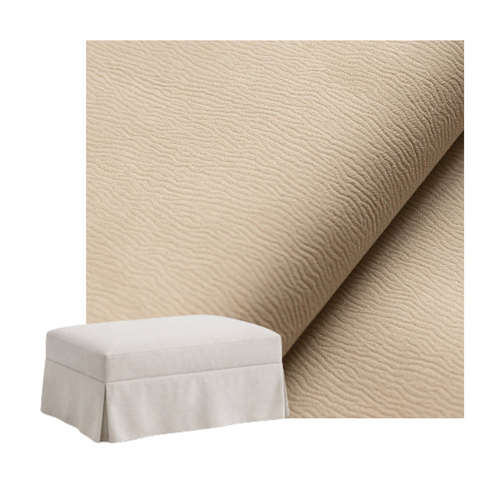 Light Cream SuedeTouch Custom Ottoman Slipcover