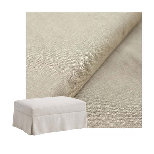 Greige Heavyweight Canvas Custom Ottoman Slipcover