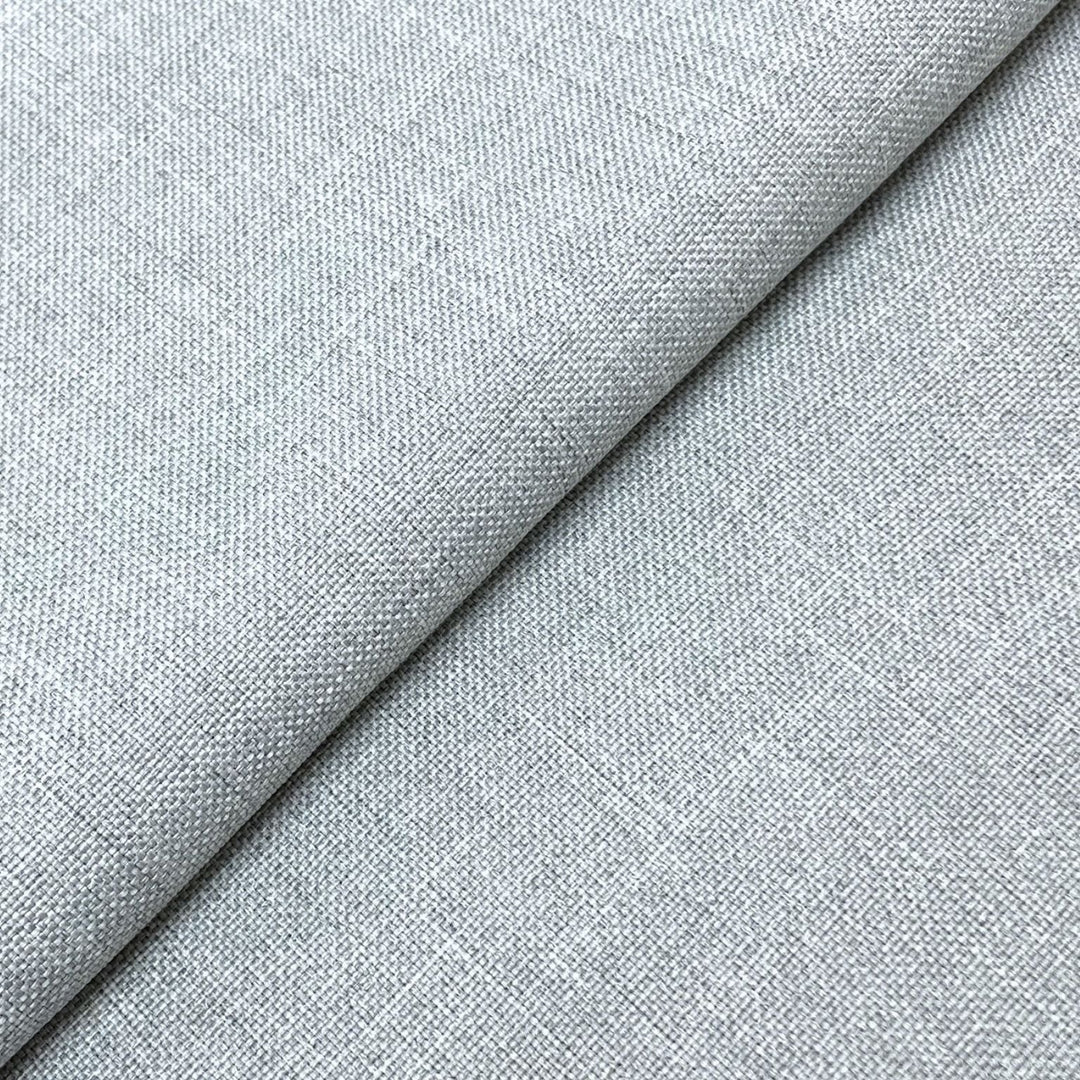 Glacier Gray linen weave fabric close-up