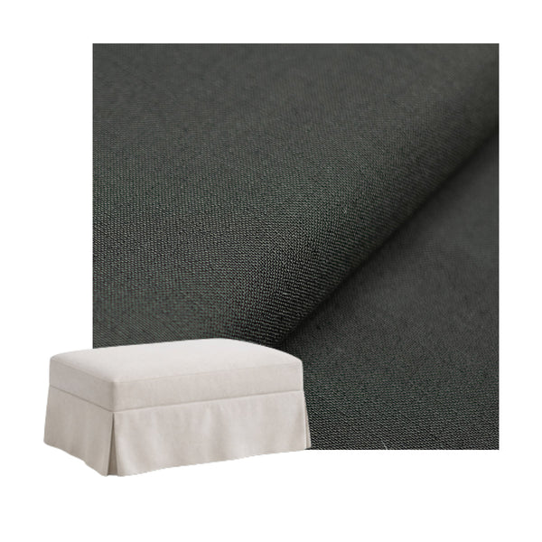 Charcoal Custom Ottoman Slipcover