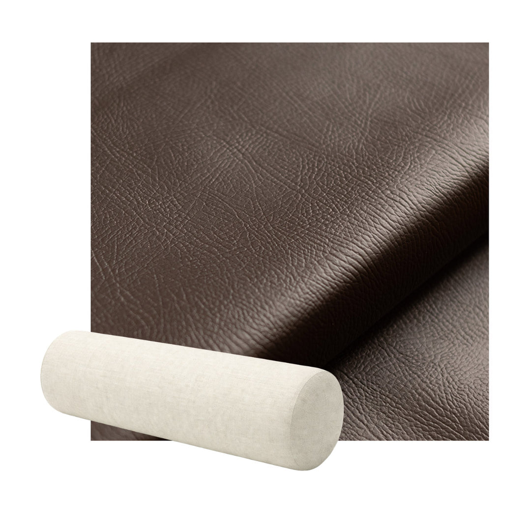 Walnut Brown Faux Leather Bolster Pillow