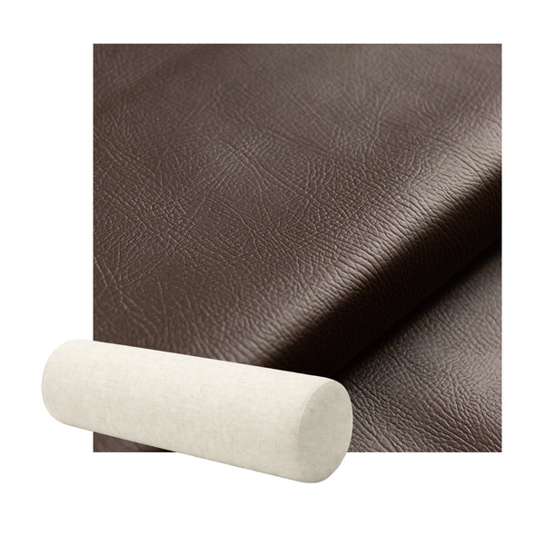 Walnut Brown Faux Leather Bolster Pillow