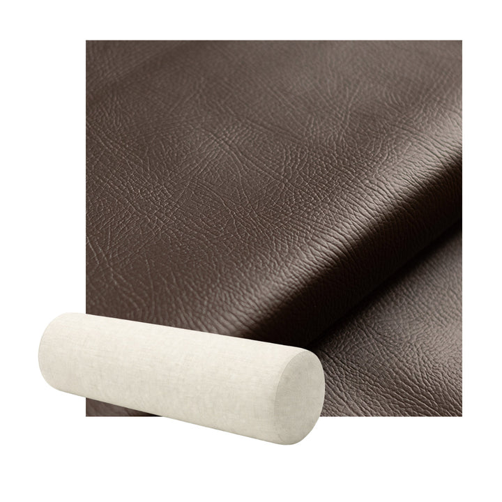 Walnut Brown Faux Leather Bolster Pillow
