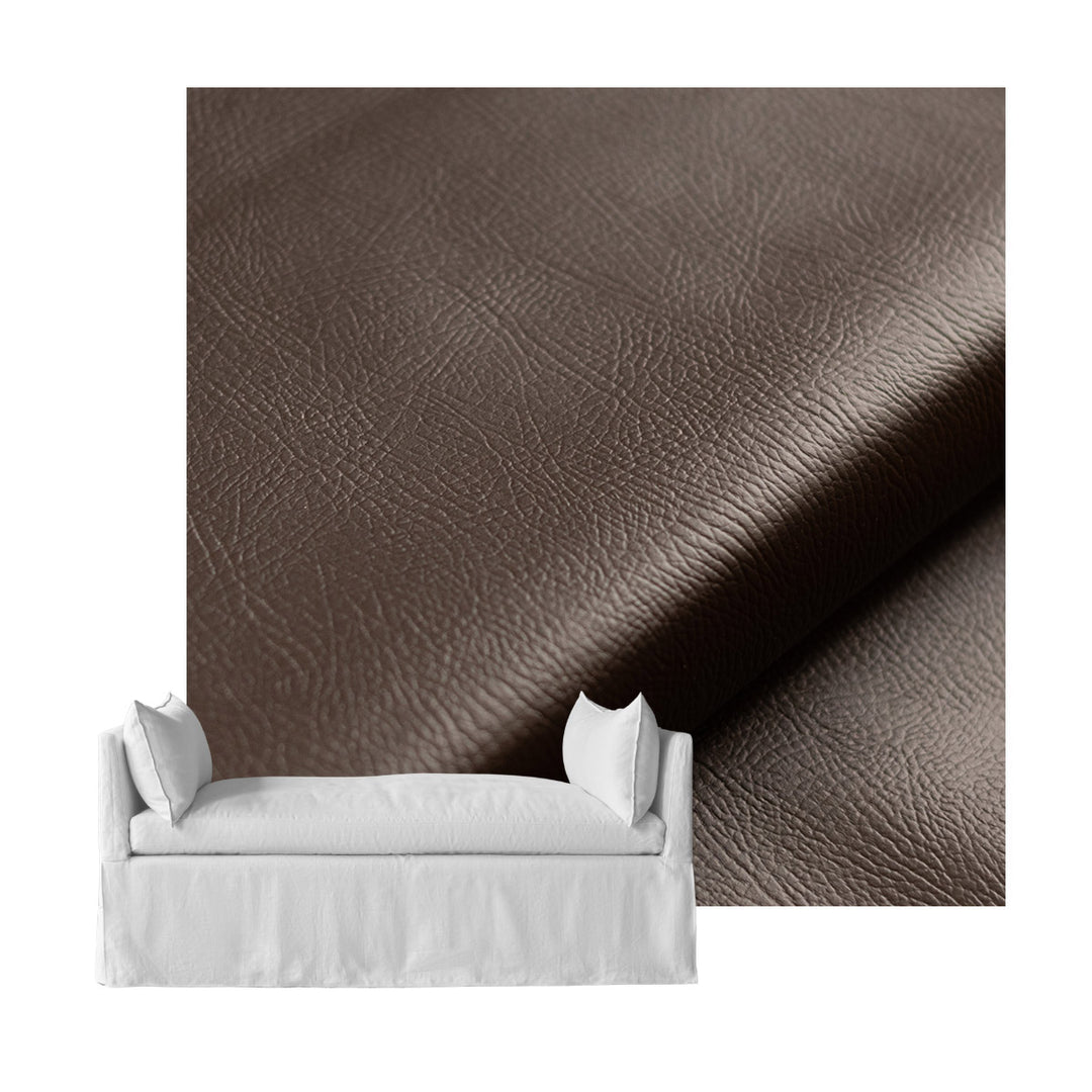 Walnut Brown Faux Leather Custom Daybed Cover