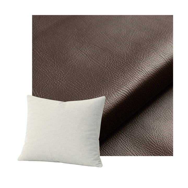 Walnut Brown Faux Leather Throw Pillow
