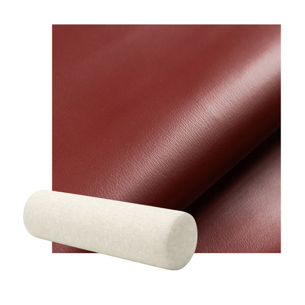 Oxblood Red Faux Leather Bolster Pillow