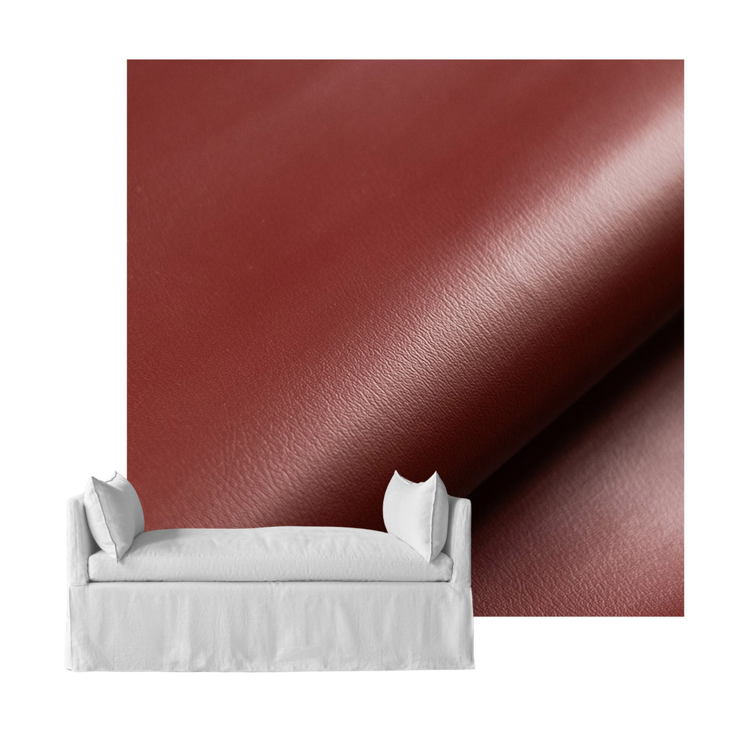 Oxblood Red Faux Leather Custom Daybed Cover