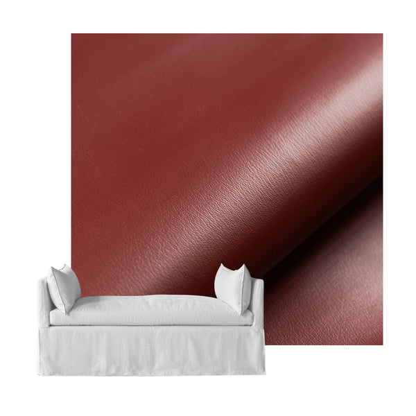 Oxblood Red Faux Leather Daybed & Mattress Cover