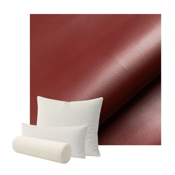 Oxblood Red Faux Leather Custom Pillow Cover