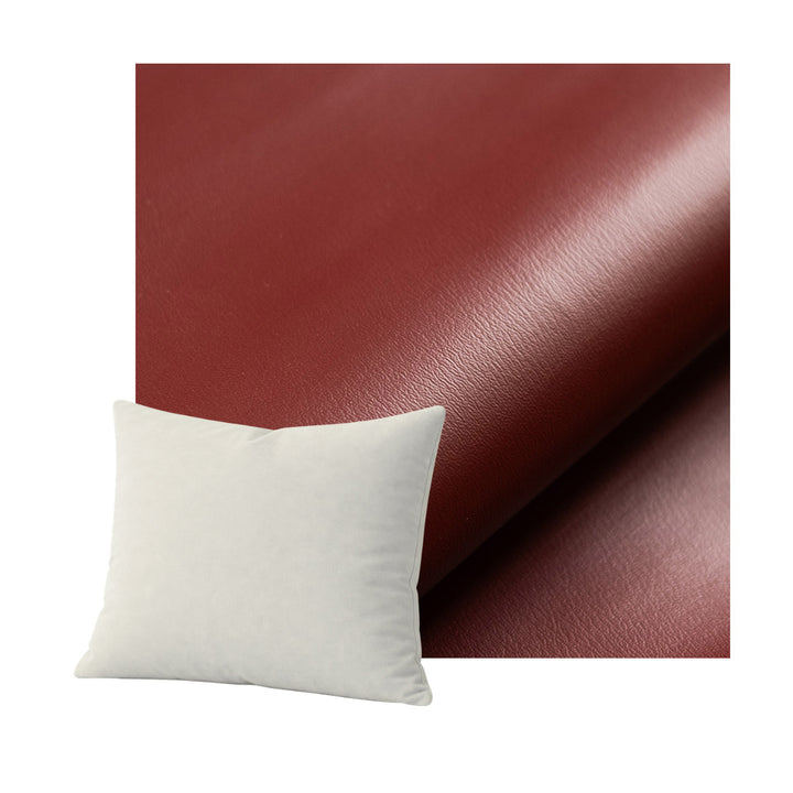 Oxblood Red Faux Leather Throw Pillow