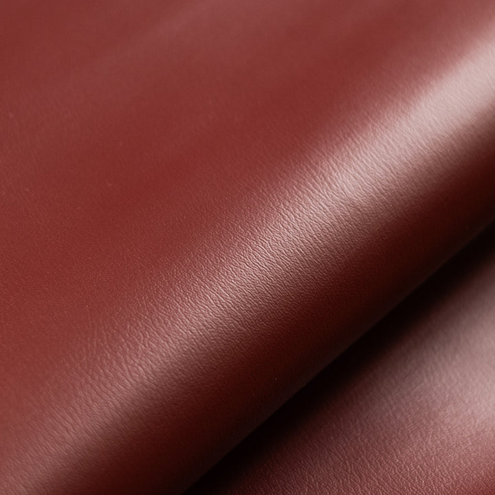 Oxblood Red Faux Leather Throw Pillow