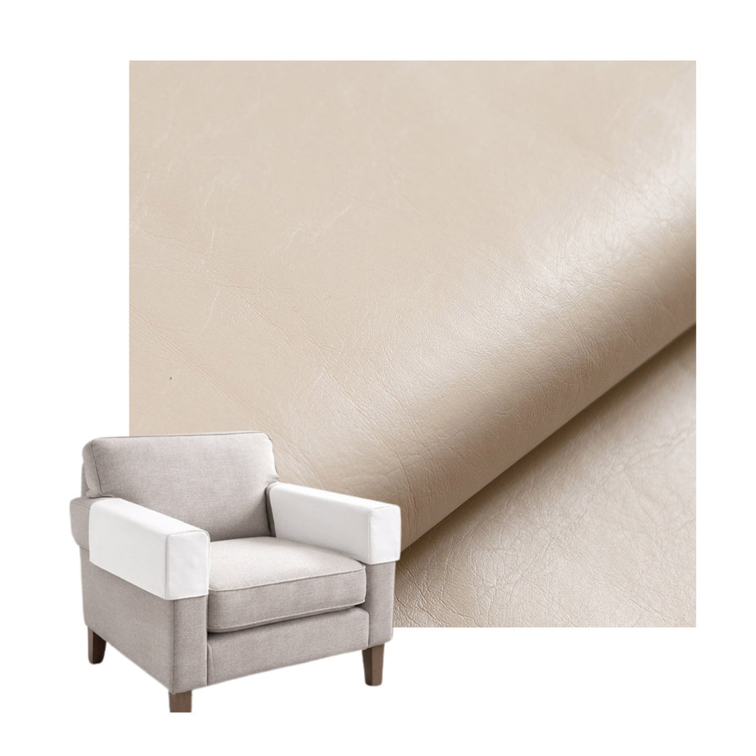 Ivory Faux Leather Custom Armrest Cover