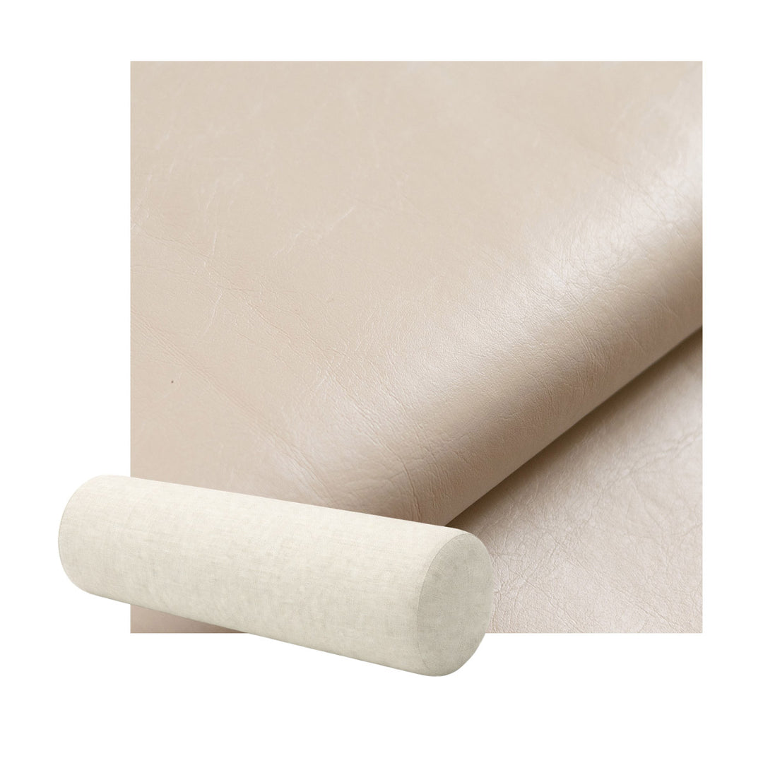 Ivory Faux Leather Bolster Pillow