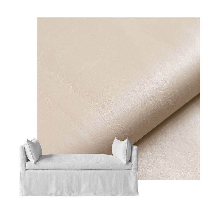 Ivory Faux Leather Custom Daybed Cover