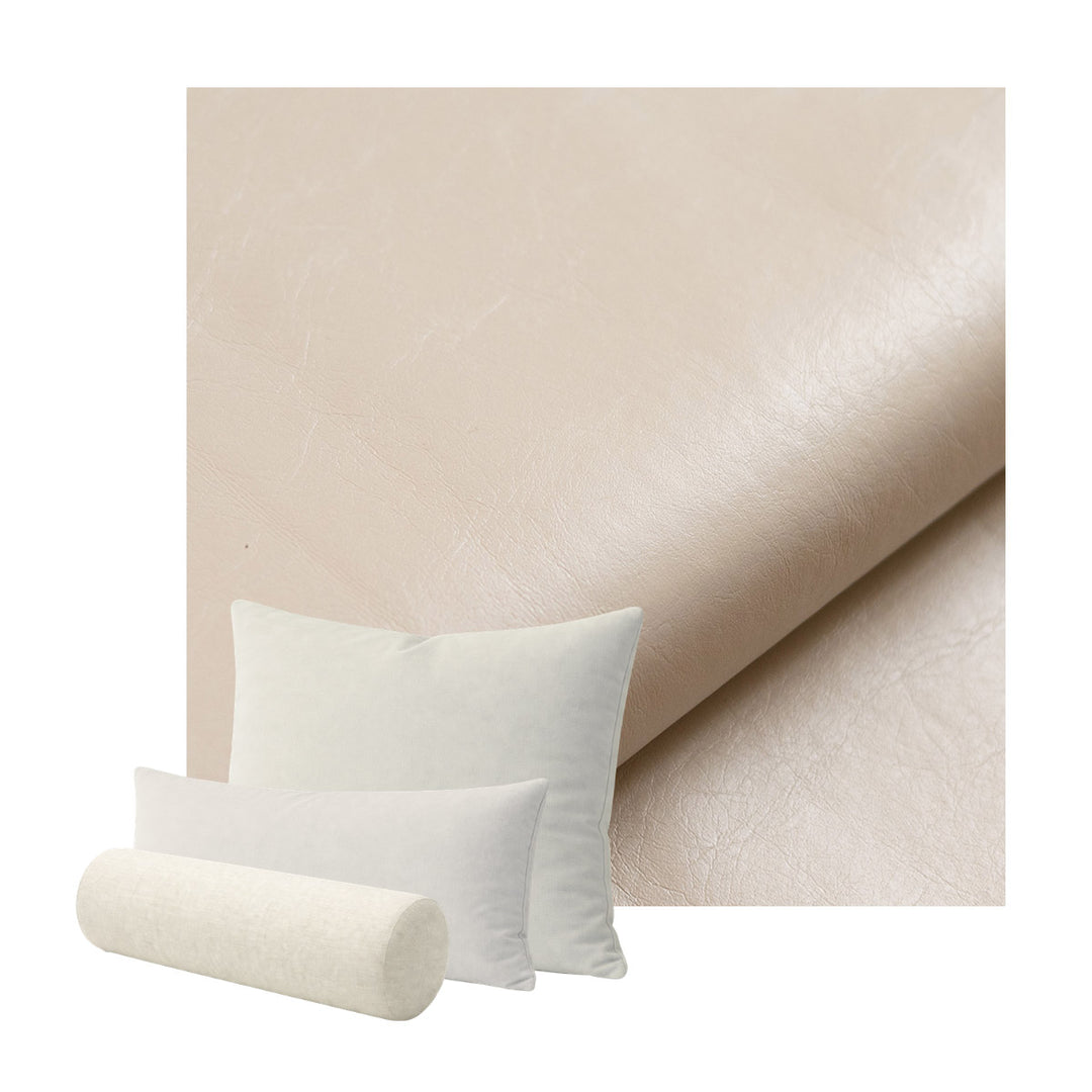 Ivory Faux Leather Custom Pillow Cover