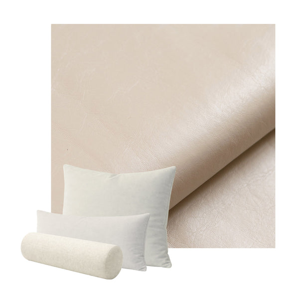 Ivory Faux Leather Custom Pillow Cover