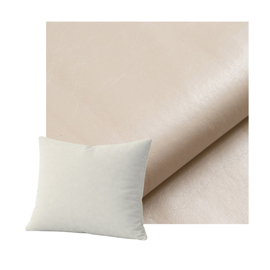 Ivory Faux Leather Throw Pillow