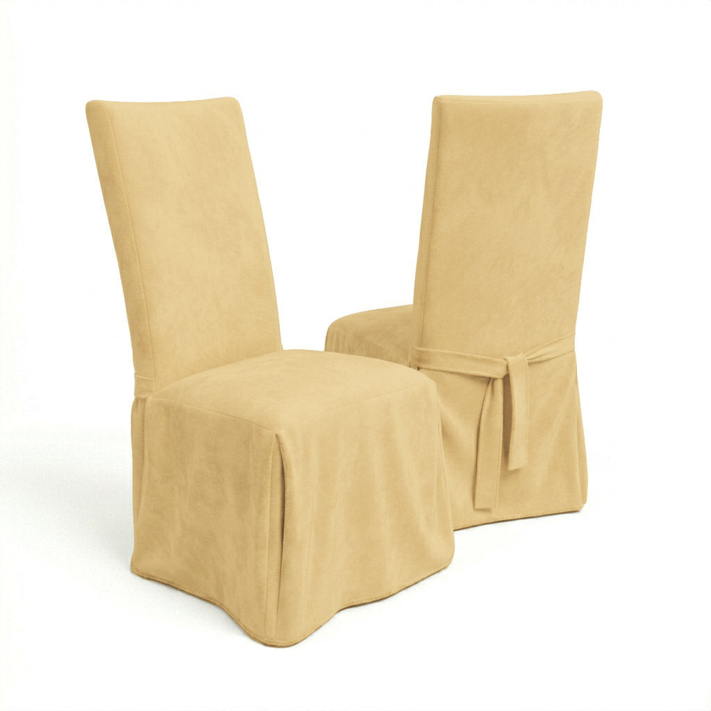 Soft Khaki SuedeTouch Custom Dining Chair Cover