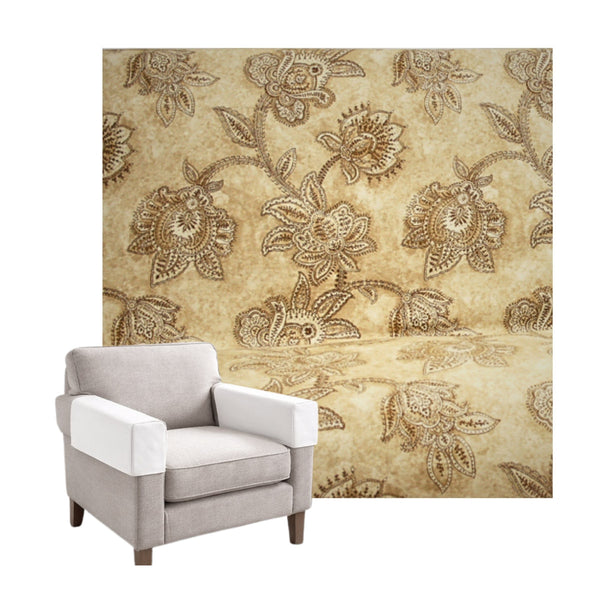 Tan & Coffee Paisley Custom Armrest Cover