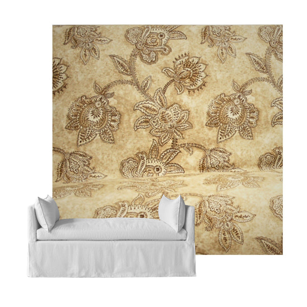 Tan & Coffee Paisley Custom Daybed Cover