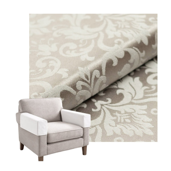Taupe Floral Damask Custom Armrest Cover