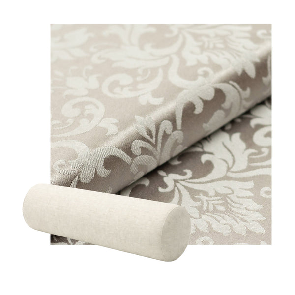 Taupe Floral Damask Bolster Pillow