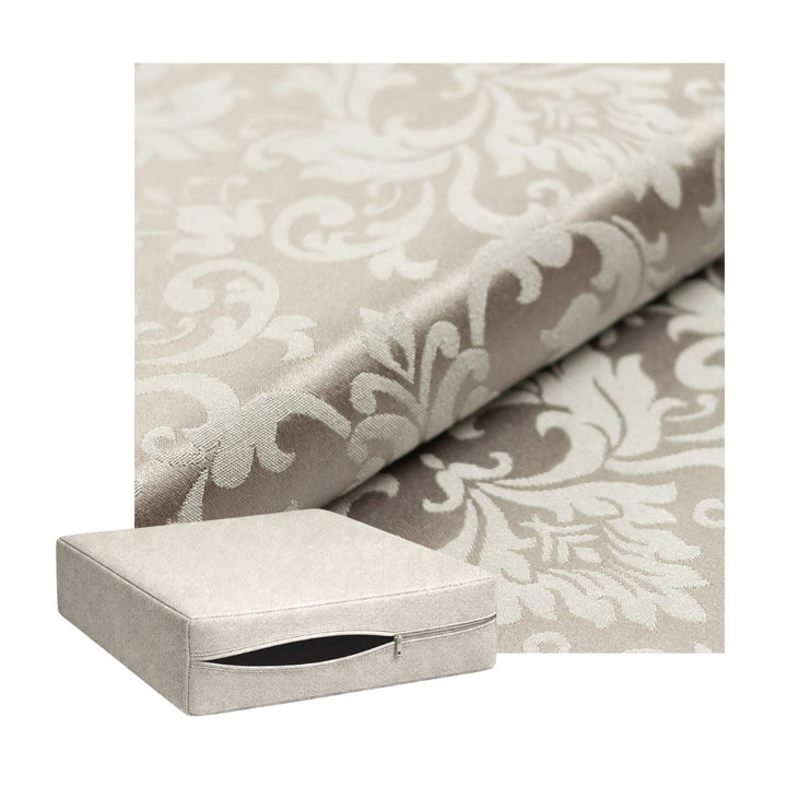 Taupe Floral Damask Custom Cushion Cover