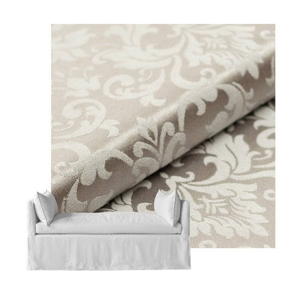 Taupe Floral Damask Custom Daybed Cover