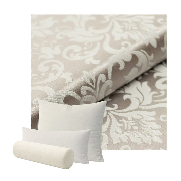 Taupe Floral Damask Custom Pillow Cover