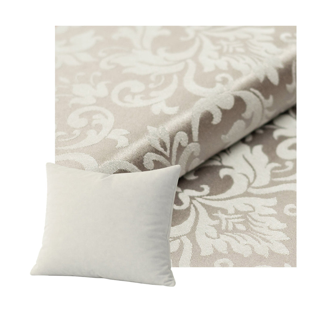 Taupe Floral Damask Throw Pillow
