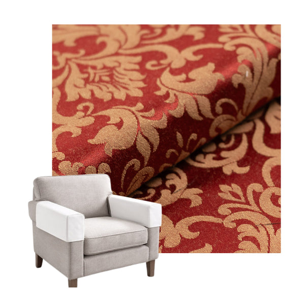 Red & Gold Damask Custom Armrest Cover
