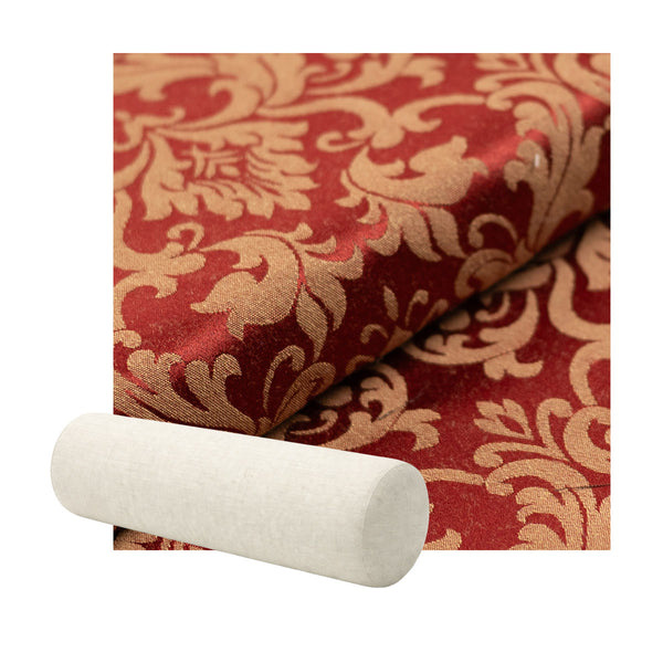 Red and Gold Damask Bolster Pillow