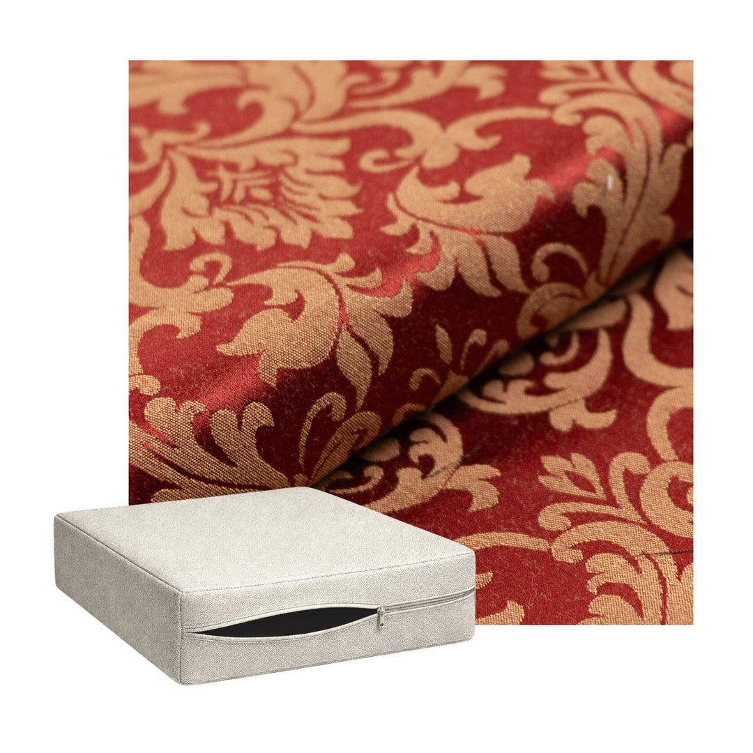 Red & Gold Damask Custom Cushion Cover
