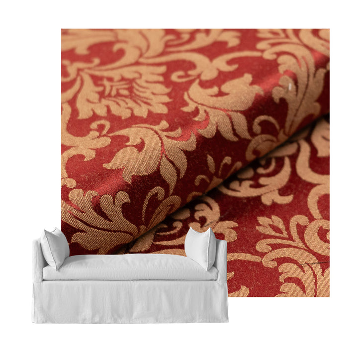 Red &amp; Gold Damask Custom Daybed Cover
