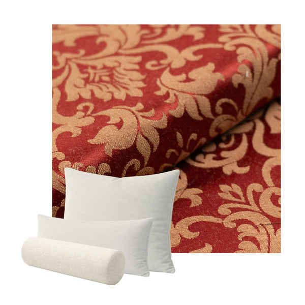 Red & Gold Damask Custom Pillow Cover