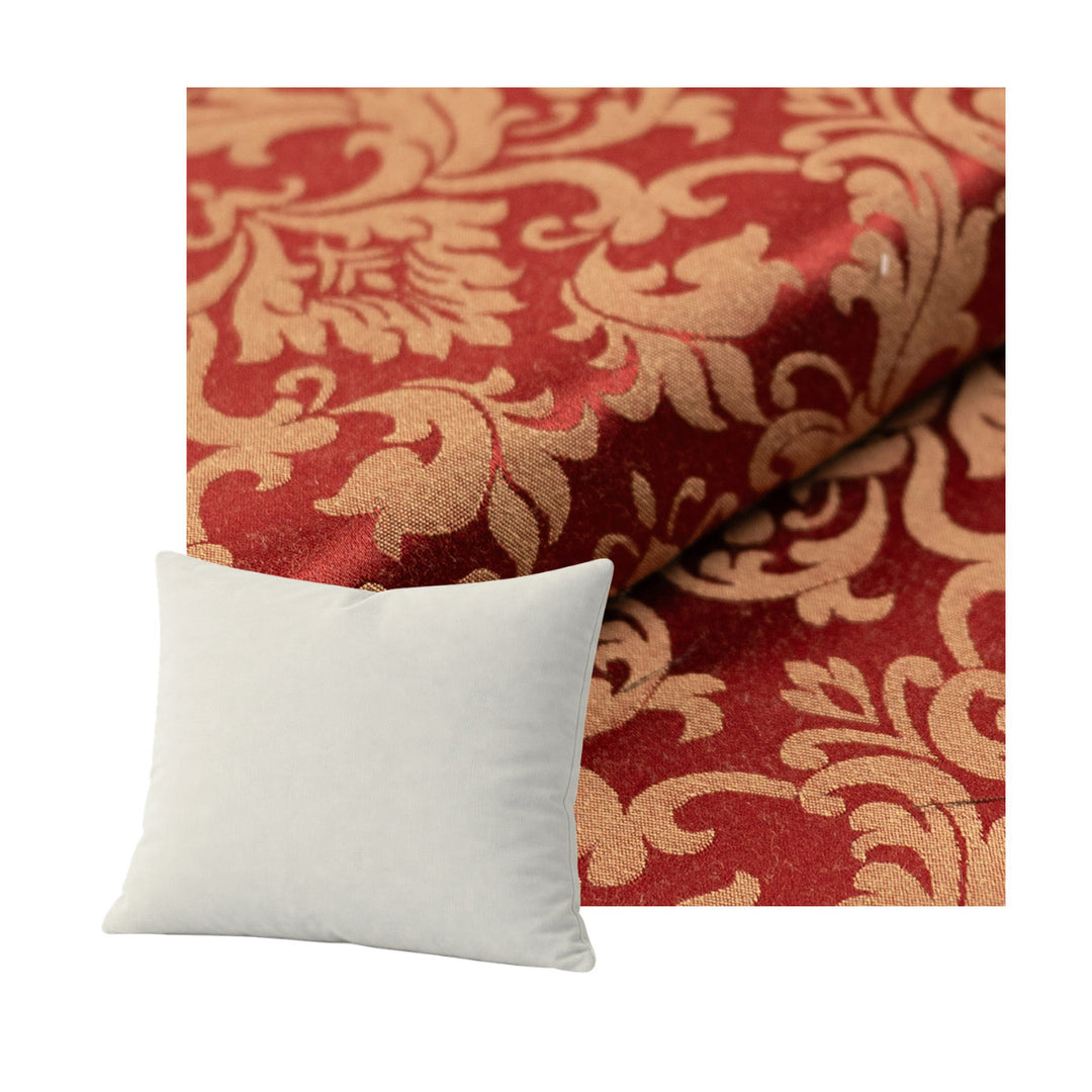 Red & Gold Damask Throw Pillow