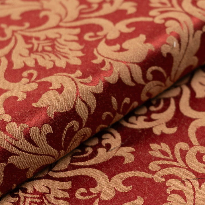 Red &amp; Gold Damask Throw Pillow