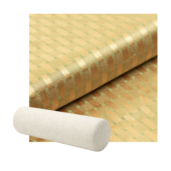Checker Gold Premium Weave Bolster Pillow