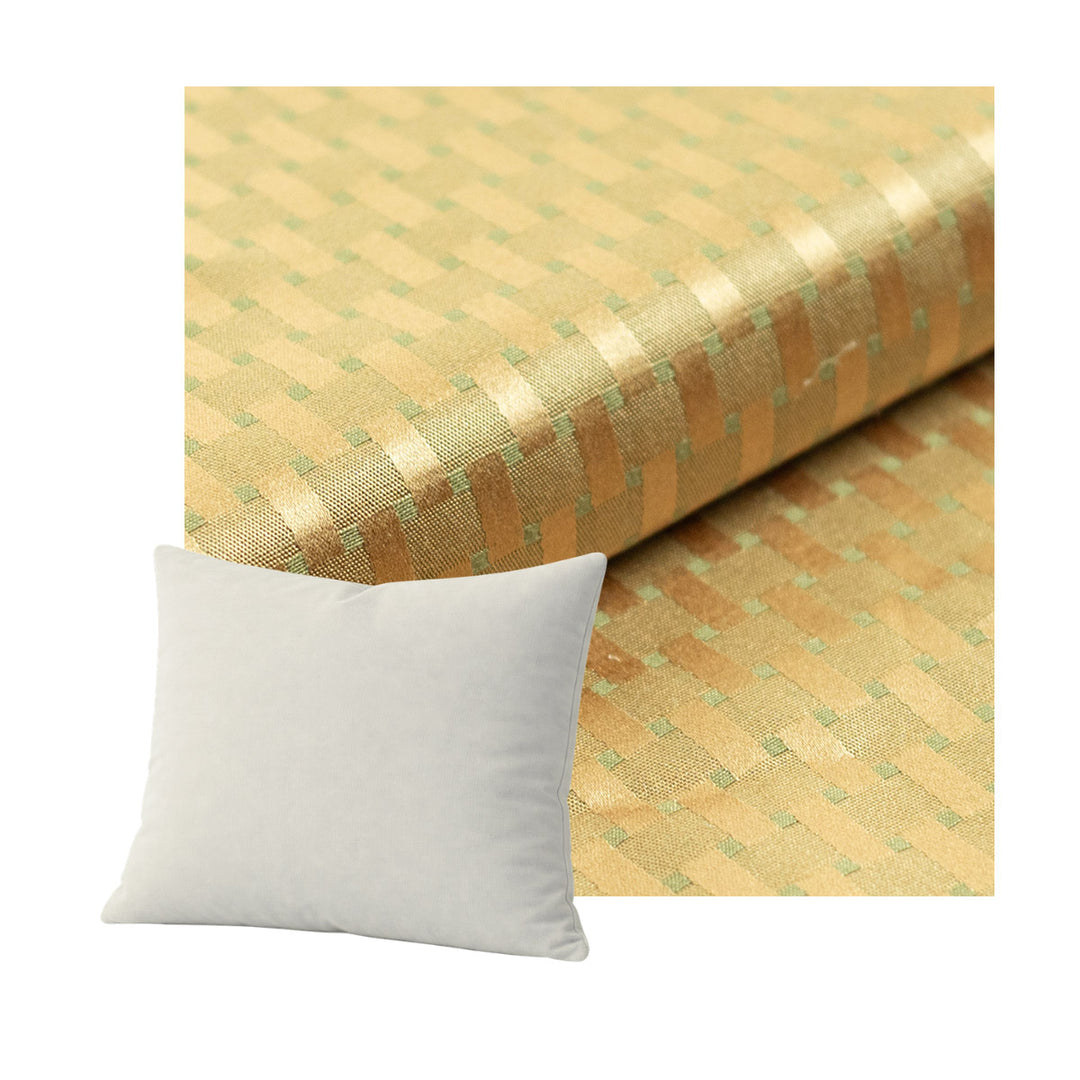 Checker Gold Throw Pillow