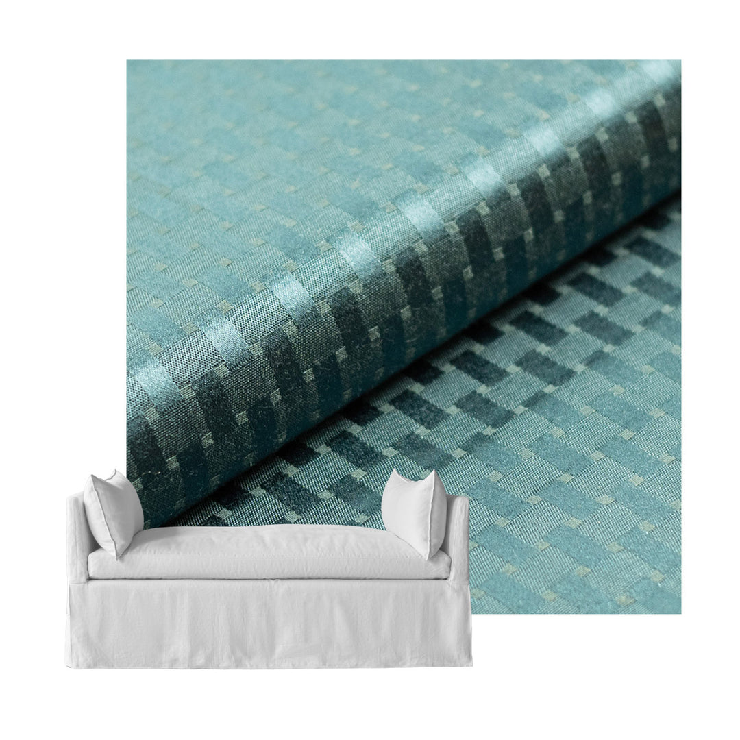 Checker Jade Green Custom Daybed Cover