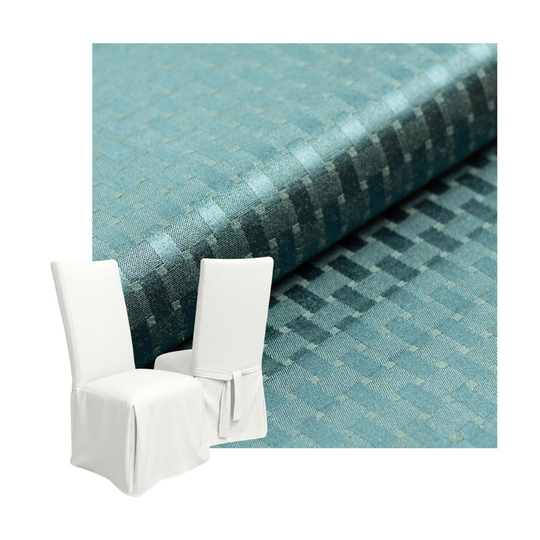 Checker Jade Green Custom Dining Chair Cover