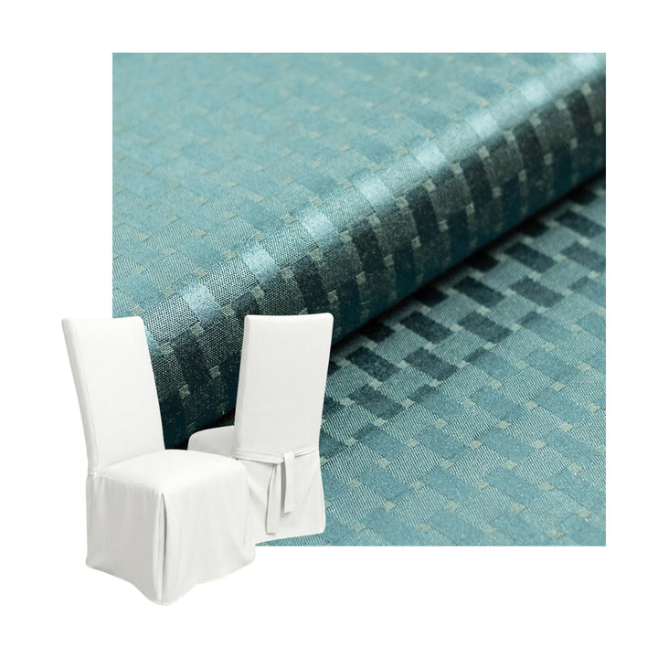 Checker Jade Green Custom Dining Chair Cover