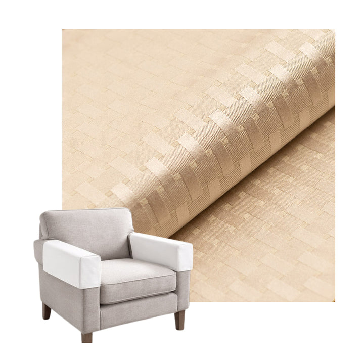 Checker Cream Custom Armrest Cover