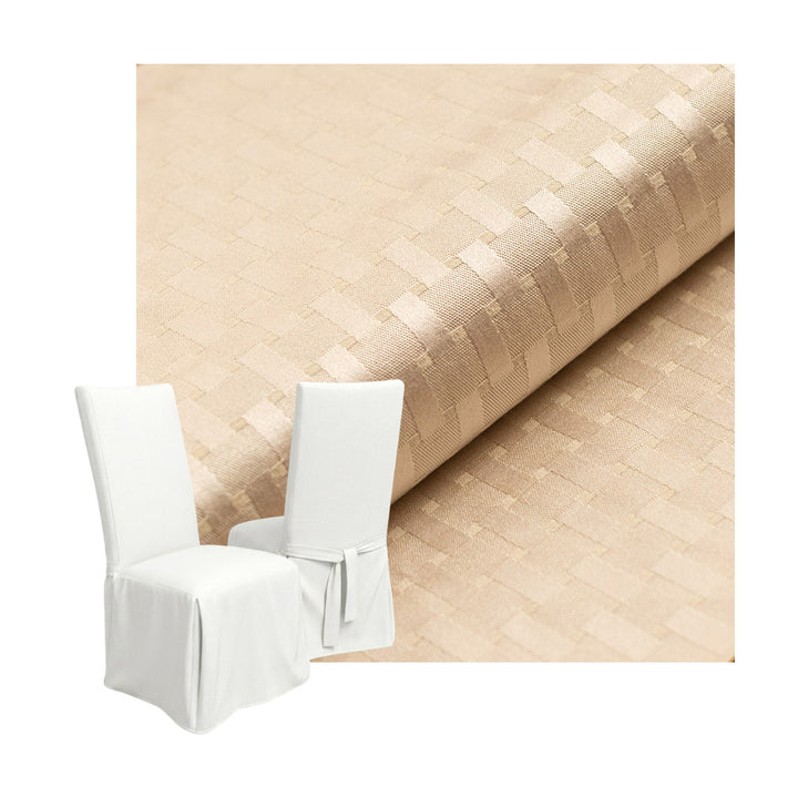 Checker Cream Custom Dining Chair Cover