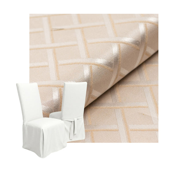 Ivory Lattice Custom Dining Chair Cover