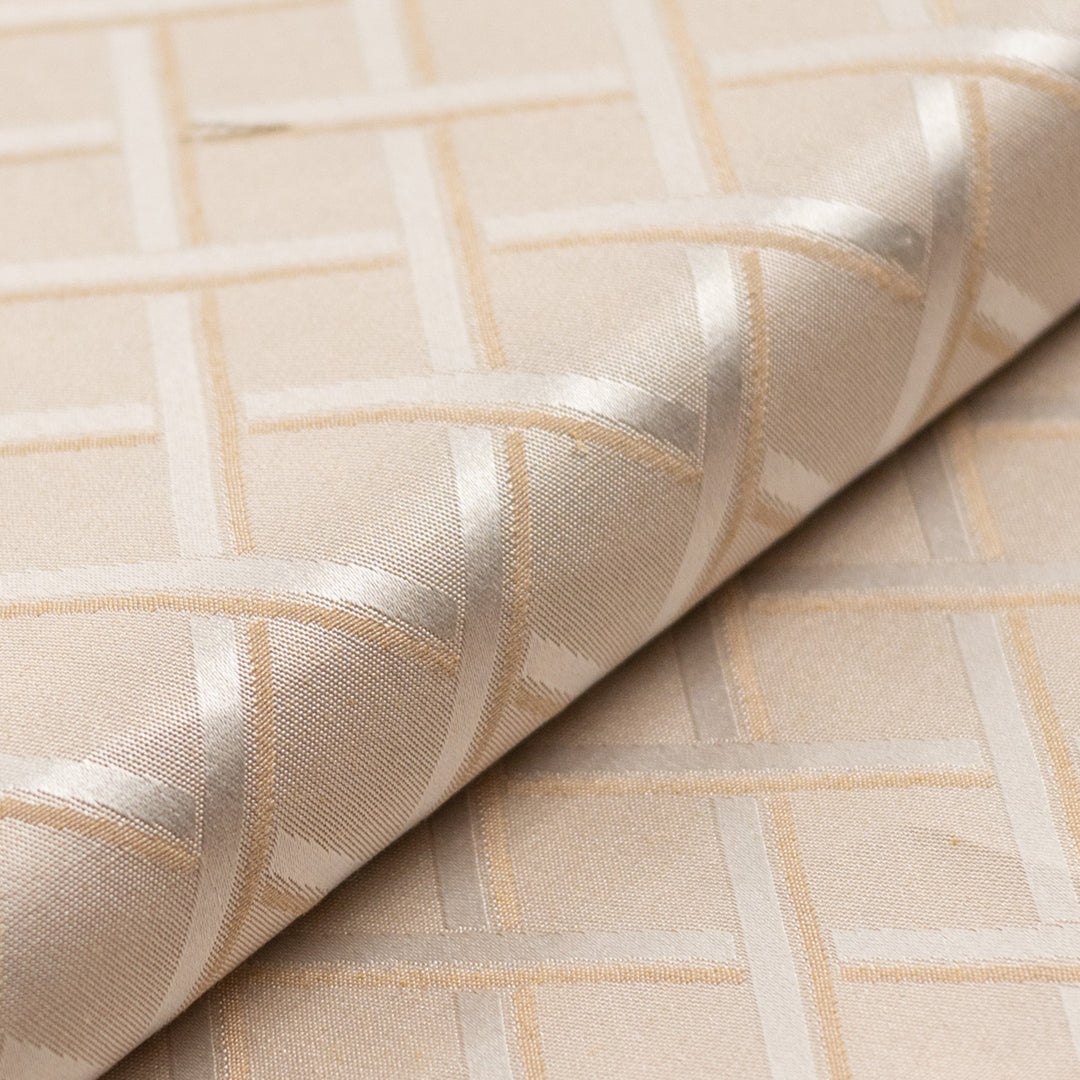 Ivory Lattice Custom Sectional Slipcover