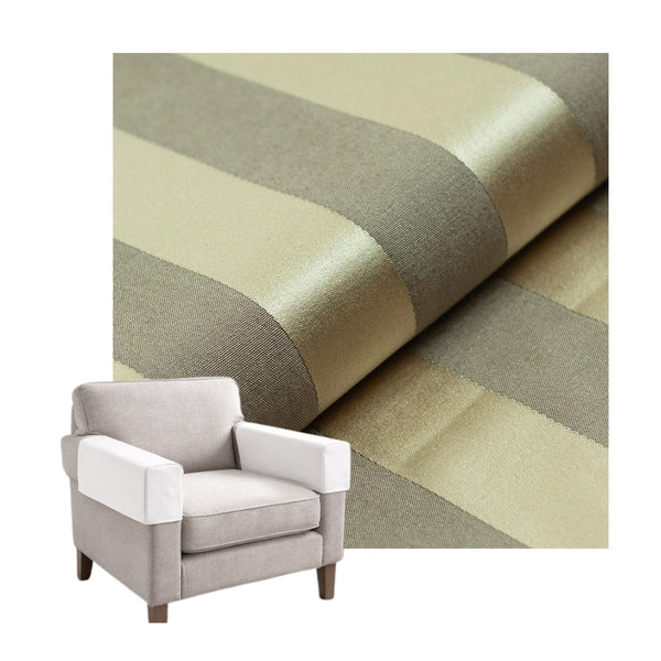 Gold Stripe Damask Custom Armrest Cover