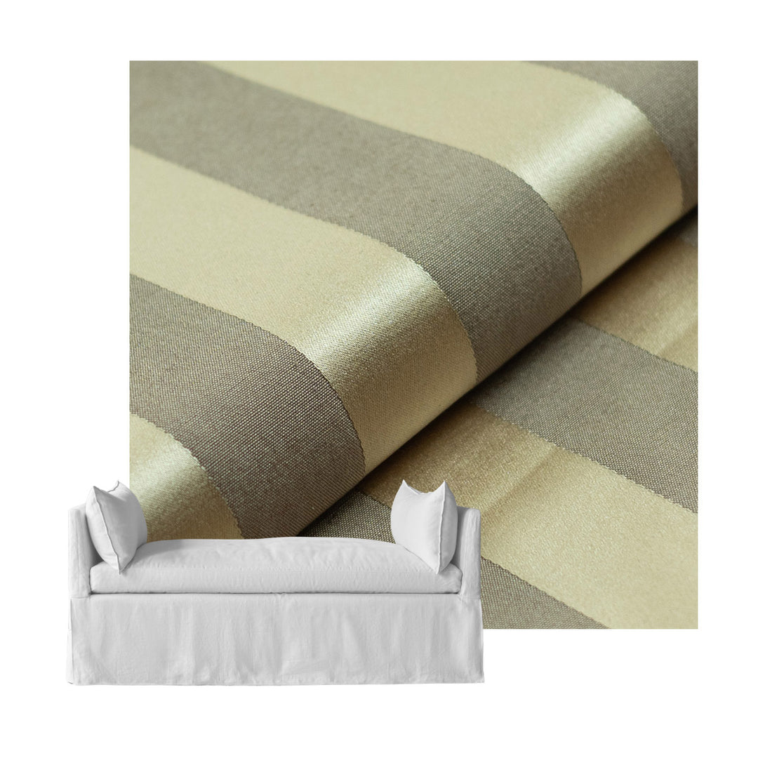 Gold Stripe Damask Custom Daybed Cover