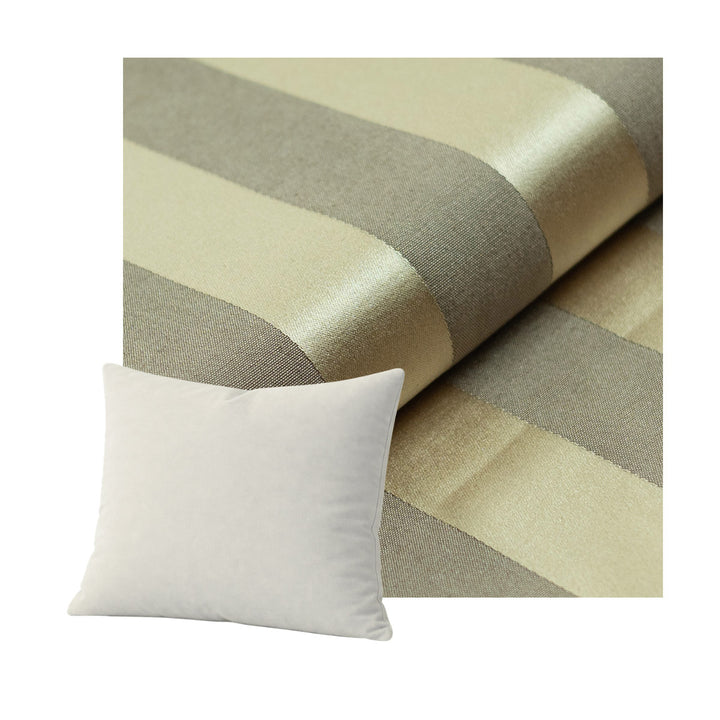 Gold Stripe Damask Throw Pillow